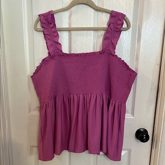Women's Pink Ruffled Top - Picture 2 of 2